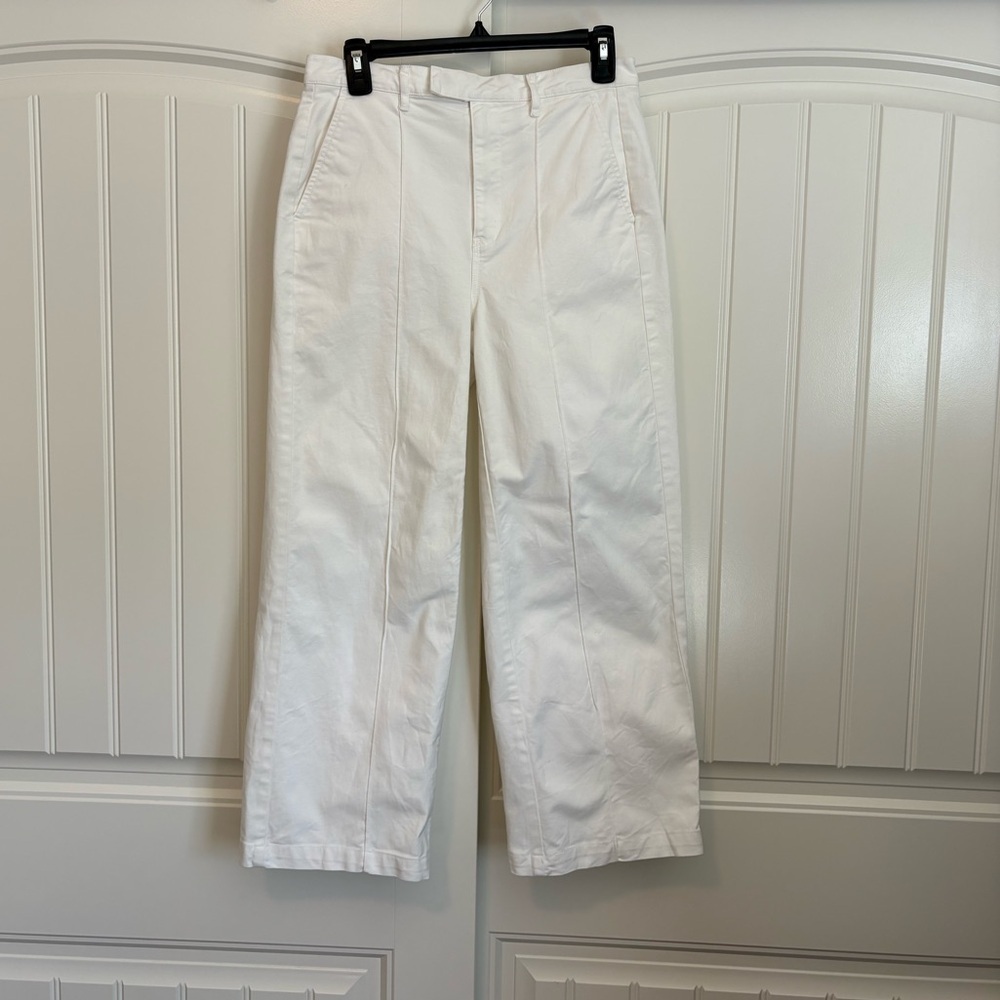 Alex Mill THE HIGH-RISE TWILL TROUSER IN WHITE size 6